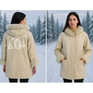 Lundstrom Laparka 100% Wool Guardian Eagle Fur Vintage Winter Parka Cozy Snow